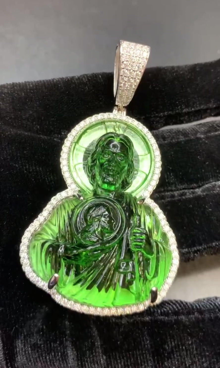 San judas on sale diamond pendant